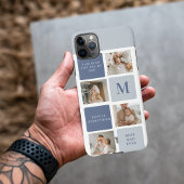 コラージュモダンフォト&ブルーハッピーファーザーズ・デイギフト iPhoneケース