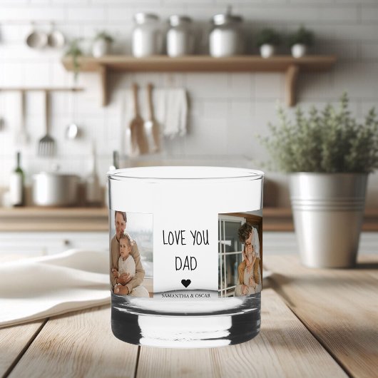 コラージュモダンフォト&ラブユーパパギフト ウイスキーグラス