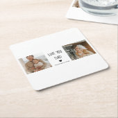 コラージュモダンフォト&ラブユーパパギフト スクエアペーパーコースター (アングル)