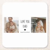 コラージュモダンフォト&ラブユーパパギフト スクエアペーパーコースター (正面)