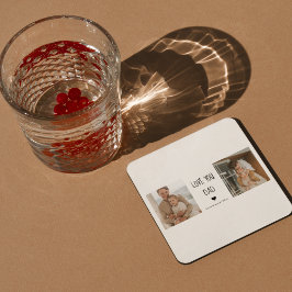 コラージュモダンフォト&ラブユーパパギフト スクエアペーパーコースター