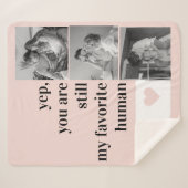 コラージュモダンフォト&ロマンチックな素敵な引用文ギフト シェルパブランケット (正面(横))