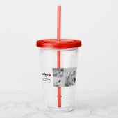 コラージュモダンフォト&文字赤いハートマザーギフト アクリルタンブラー (正面)