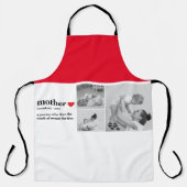 コラージュモダンフォト&文字赤いハートマザーギフト エプロン (正面)