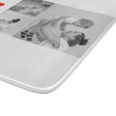 コラージュモダンフォト&文字赤いハートマザーギフト カッティングボード (角)