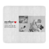 コラージュモダンフォト&文字赤いハートマザーギフト カッティングボード (正面)