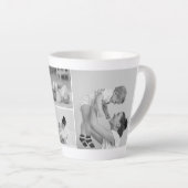 コラージュモダンフォト&文字赤いハートマザーギフト カフェラテマグ (右アングル)