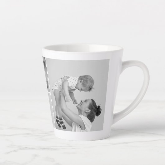 コラージュモダンフォト&文字赤いハートマザーギフト カフェラテマグ (右)