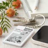 コラージュモダンフォト&文字赤いハートマザーギフト キーホルダー (正面右)