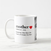 コラージュモダンフォト&文字赤いハートマザーギフト コーヒーマグカップ (左)