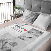 コラージュモダンフォト&文字赤いハートマザーギフト シェルパブランケット