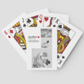 コラージュモダンフォト&文字赤いハートマザーギフト トランプ (裏面)