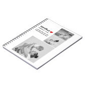 コラージュモダンフォト&文字赤いハートマザーギフト ノートブック (左側)