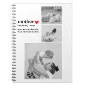 コラージュモダンフォト&文字赤いハートマザーギフト ノートブック (正面)