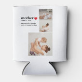 コラージュモダンフォト&文字赤いハートマザーギフト 缶クーラー (正面)