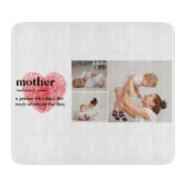 コラージュモダンフォト&赤いハートマザーギフト カッティングボード (正面)