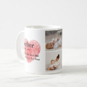 コラージュモダンフォト&赤いハートマザーギフト コーヒーマグカップ (正面左)