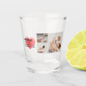 コラージュモダンフォト&赤いハートマザーギフト ショットグラス (正面)