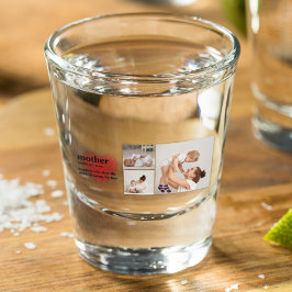 コラージュモダンフォト&赤いハートマザーギフト ショットグラス