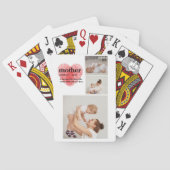 コラージュモダンフォト&赤いハートマザーギフト トランプ (裏面)
