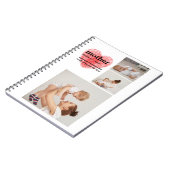 コラージュモダンフォト&赤いハートマザーギフト ノートブック (左側)