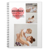 コラージュモダンフォト&赤いハートマザーギフト ノートブック (正面)