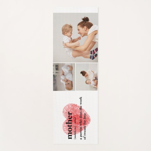 コラージュモダンフォト&赤いハートマザーギフト ヨガマット (正面)