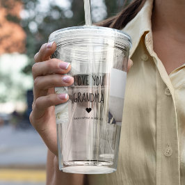 コラージュモダン写真おばあちゃんギフト愛最高の愛 アクリルタンブラー