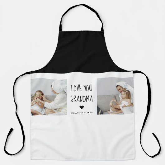 コラージュモダン写真おばあちゃんギフト愛最高の愛 エプロン (正面)