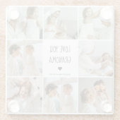 コラージュモダン写真おばあちゃんギフト愛最高の愛 ガラスコースター (裏面)