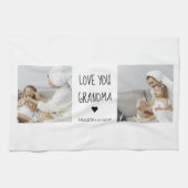 コラージュモダン写真おばあちゃんギフト愛最高の愛 キッチンタオル (横)