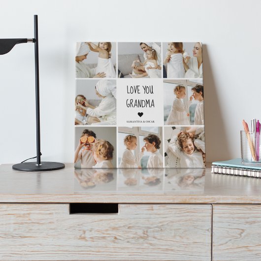 コラージュモダン写真おばあちゃんギフト愛最高の愛 キャンバスプリント