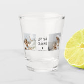 コラージュモダン写真おばあちゃんギフト愛最高の愛 ショットグラス (正面)