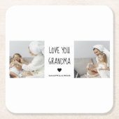 コラージュモダン写真おばあちゃんギフト愛最高の愛 スクエアペーパーコースター (正面)