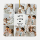 コラージュモダン写真おばあちゃんギフト愛最高の愛 セラミックオーナメント (裏面)