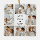 コラージュモダン写真おばあちゃんギフト愛最高の愛 セラミックオーナメント (正面)