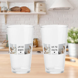 コラージュモダン写真おばあちゃんギフト愛最高の愛 タンブラーグラス