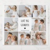 コラージュモダン写真おばあちゃんギフト愛最高の愛 ビールラベル (シングルラベル)