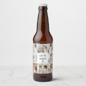 コラージュモダン写真おばあちゃんギフト愛最高の愛 ビールラベル (正面)