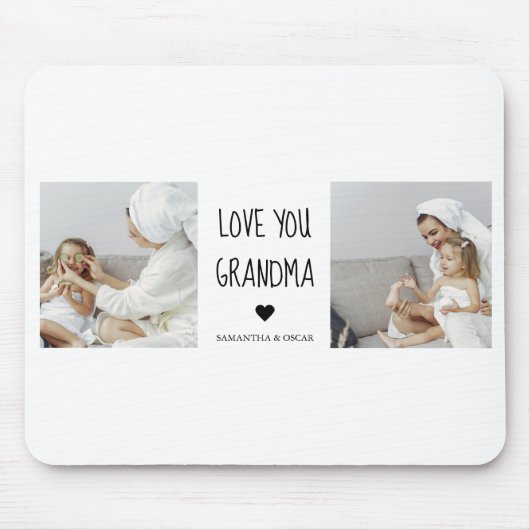 コラージュモダン写真おばあちゃんギフト愛最高の愛 マウスパッド (正面)