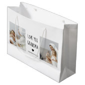 コラージュモダン写真おばあちゃんギフト愛最高の愛 ラージペーパーバッグ (正面アングル)