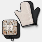 コラージュモダン写真おばあちゃんギフト愛最高の愛 鍋つかみ&鍋敷きセット (正面/裏面)