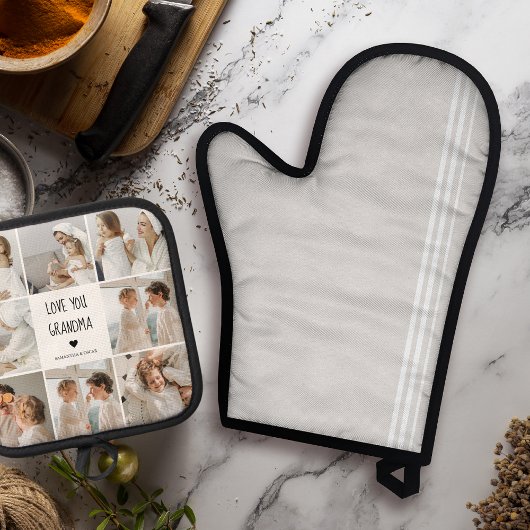 コラージュモダン写真おばあちゃんギフト愛最高の愛 鍋つかみ&鍋敷きセット