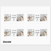 コラージュモダン写真おばあちゃんギフト愛最高の愛 長方形シール (シート)