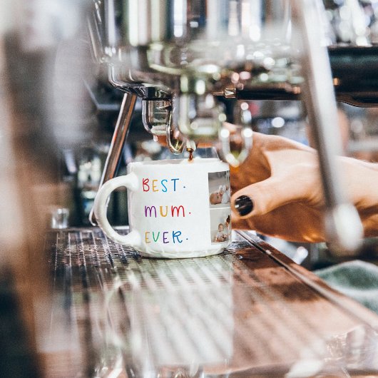 コラージュモダン写真とカラフル最高のMum Ever Gift エスプレッソカップ