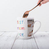 コラージュモダン写真とカラフル最高のMum Ever Gift カフェラテマグ