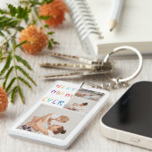 コラージュモダン写真とカラフル最高のMum Ever Gift キーホルダー (正面右)