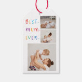 コラージュモダン写真とカラフル最高のMum Ever Gift ギフトタグ (正面)