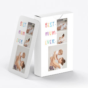 コラージュモダン写真とカラフル最高のMum Ever Gift トランプ