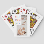コラージュモダン写真とカラフル最高のMum Ever Gift トランプ (裏面)